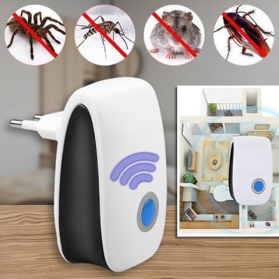 Repelente ultrasónico de plagas - 100m², 22-65 KHz, seguro para mascotas | BUGBUSTER