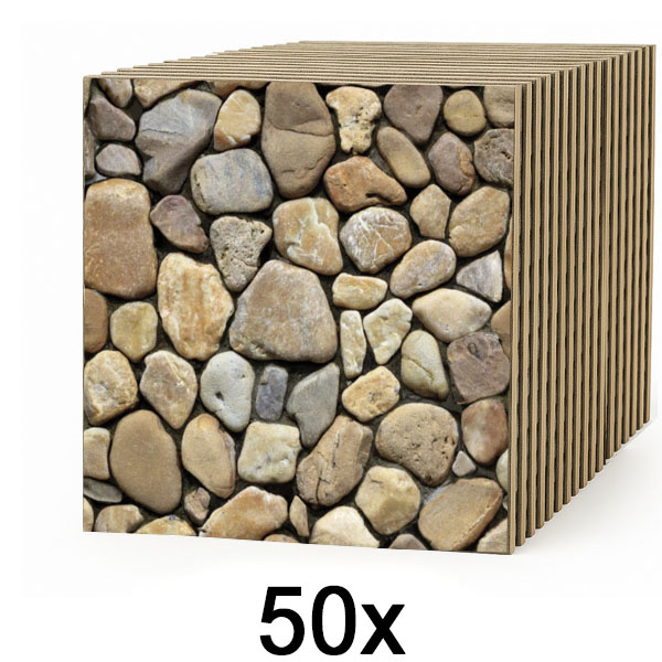 5x Azulejos de pared 3D efecto piedra – despegar y pegar | STONEBLOCKS