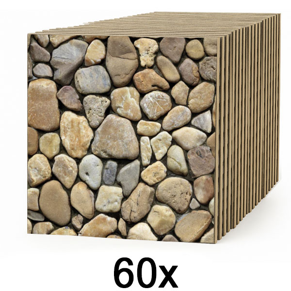 6x Azulejos de pared 3D efecto piedra – despegar y pegar | STONEBLOCKS