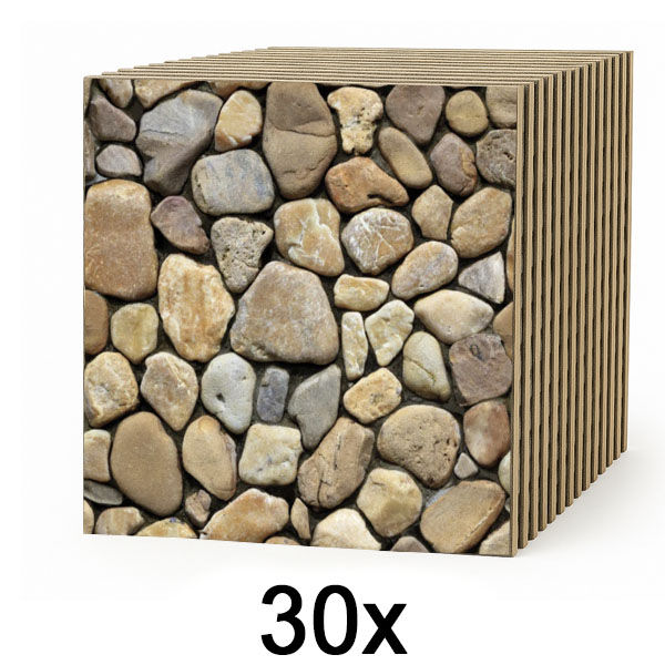 3x Azulejos de pared 3D efecto piedra – despegar y pegar | STONEBLOCKS