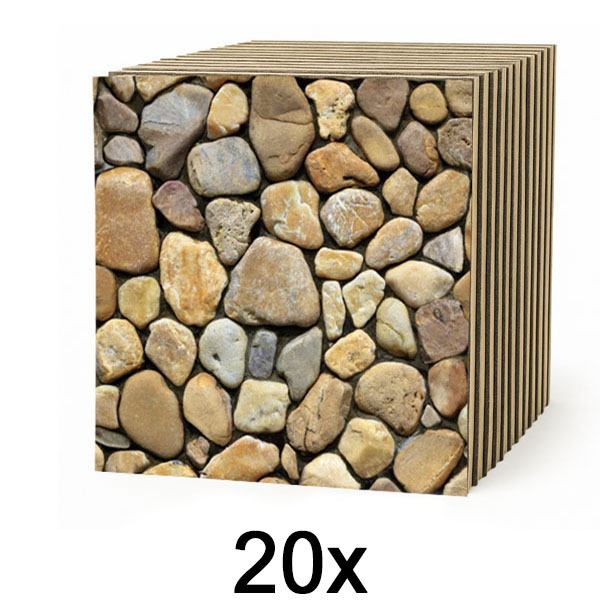 2x Azulejos de pared 3D efecto piedra – despegar y pegar | STONEBLOCKS