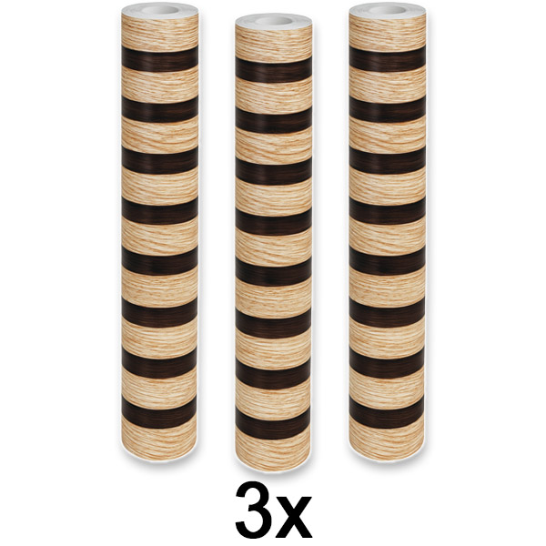 3x Elegante adhesivo de pared con efecto madera | LINEWALL