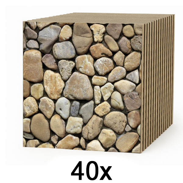 4x Azulejos de pared 3D efecto piedra – despegar y pegar | STONEBLOCKS